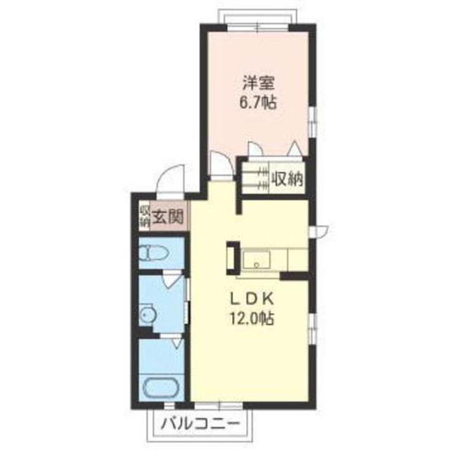 クレール糀屋(1LDK/2階)の間取り写真