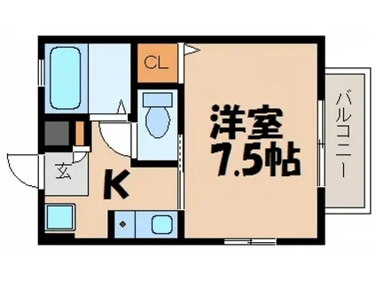 プロムナード20 (1K/1階)の間取り写真