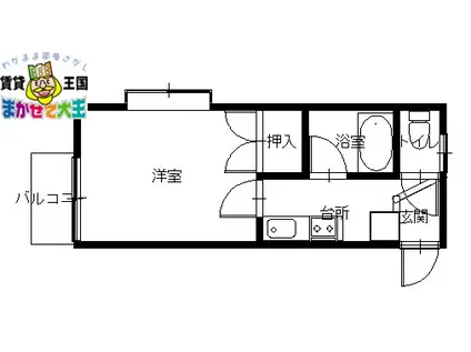 リバティハウス(1K/2階)の間取り写真