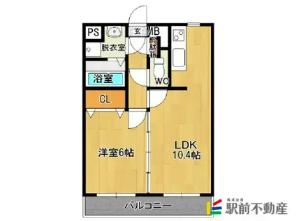 プリマヴェーラ花の木(1LDK/3階)の間取り写真