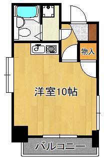 シティハイツ中津口(ワンルーム/8階)の間取り写真