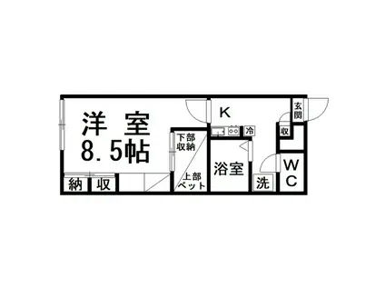 レオパレスフロンティアII(1K/1階)の間取り写真