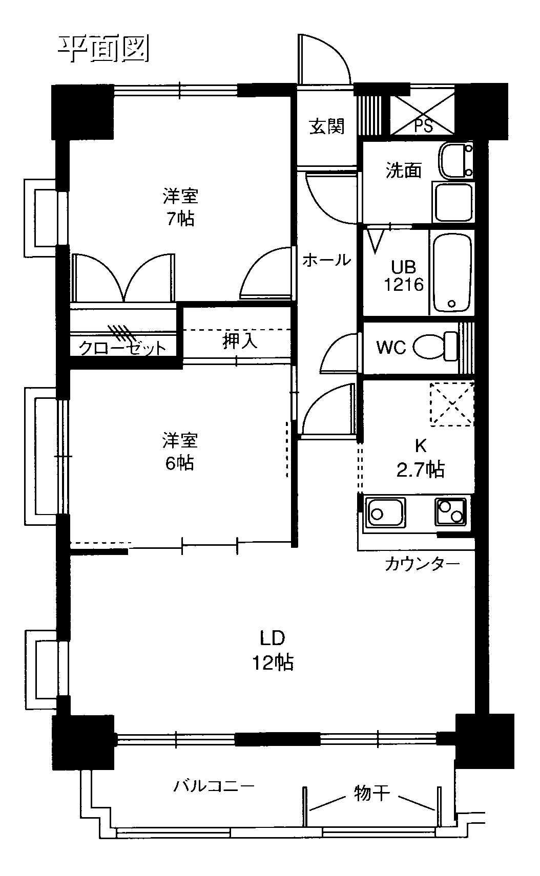 アネシス28(2LDK/1階)の間取り写真