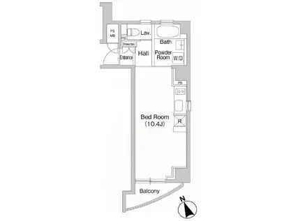 プライムアーバン麻布十番II(ワンルーム/7階)の間取り写真