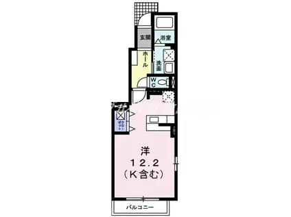 カメリアガーデン・HA(ワンルーム/1階)の間取り写真