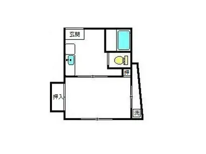 ハイツ文教(1K/2階)の間取り写真