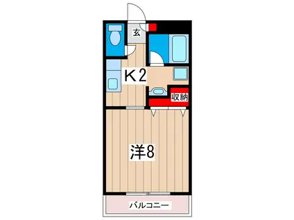 コーポYAWARA(1K/3階)の間取り写真