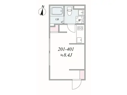 TRIAS184(1K/4階)の間取り写真