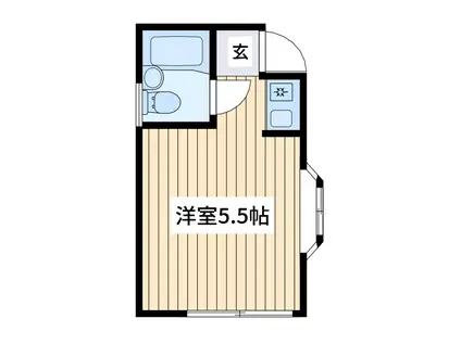 ケーエスジーハイツ高田(ワンルーム/1階)の間取り写真