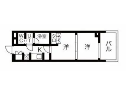 NSパークレジデンス新宿御苑(2K/6階)の間取り写真