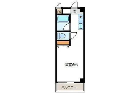 メゾンラベンダー6番館(ワンルーム/2階)の間取り写真