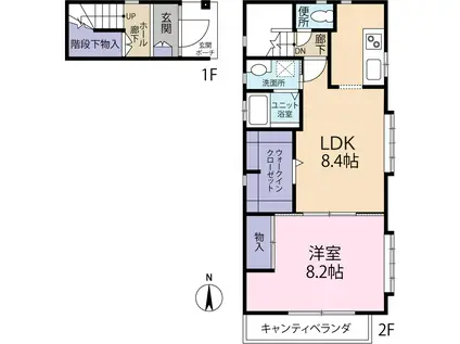 RESIDENCE I&T CHIDORI(1LDK/2階)の間取り写真