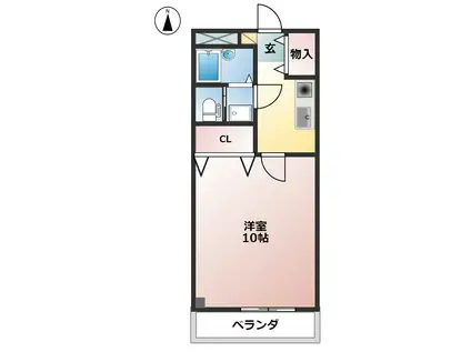 MITAKAマンション笠木(1K/5階)の間取り写真