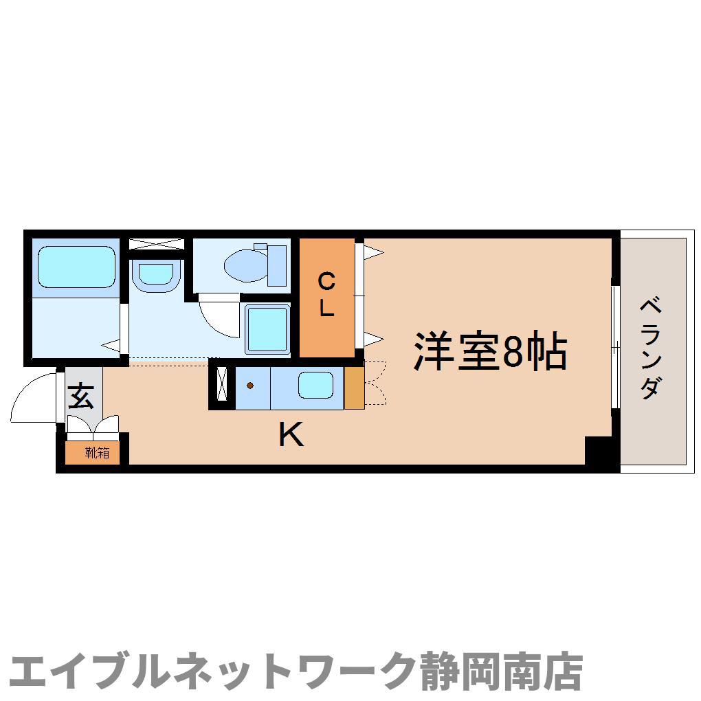 カーサフォンテ(1K/1階)の間取り写真