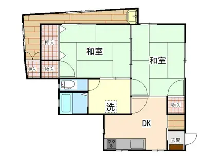 坂上アパート(2DK/1階)の間取り写真