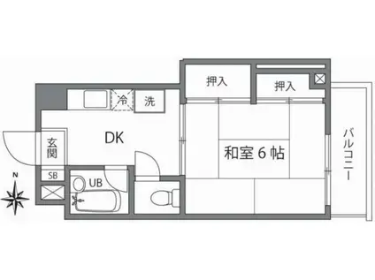 池長ビル(1K/4階)の間取り写真