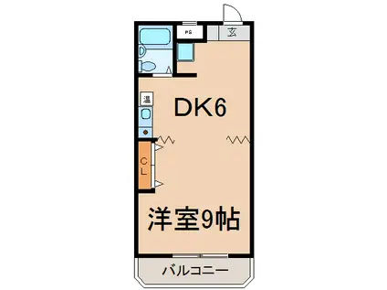 エグゼクティブ33(1DK/1階)の間取り写真