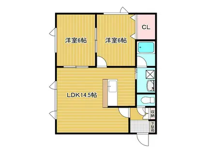 コーポTAR2(2LDK/1階)の間取り写真