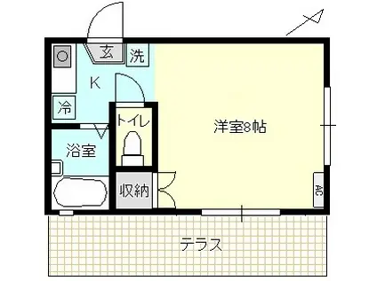 ＪＲ岩徳線 周防花岡駅 徒歩29分 2階建 築32年(ワンルーム/1階)の間取り写真