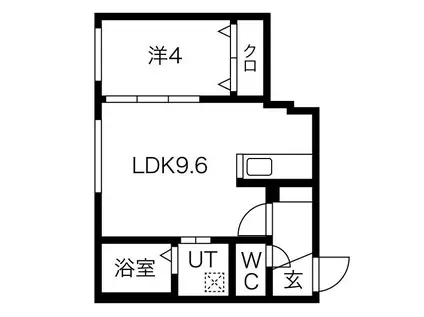 LE NUAGE 豊平(1LDK/3階)の間取り写真