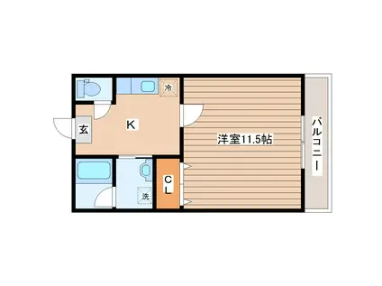 コージーコート高森B(1K/3階)の間取り写真