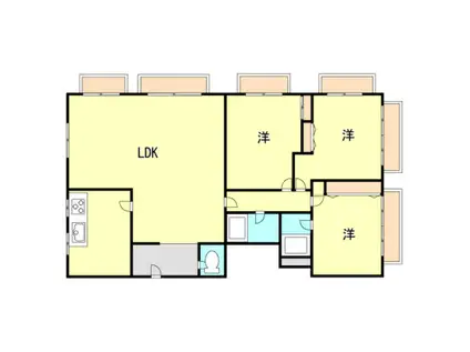 第3スカイマンション(3LDK/2階)の間取り写真