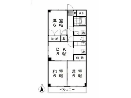 YSビル島田(3DK/3階)の間取り写真