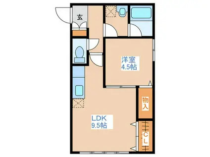 ウイングコート(1LDK/4階)の間取り写真