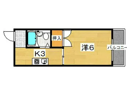 ラセーヌ(1K/2階)の間取り写真