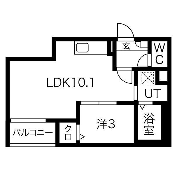 JACK KANSEIIII(1LDK/1階)の間取り写真