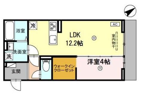 ルグラン龍野 (1LDK/1階)の間取り写真