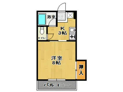 ファミール大内(1K/2階)の間取り写真