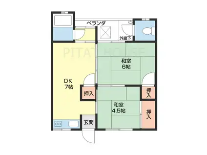 秋月マンション(2DK/2階)の間取り写真