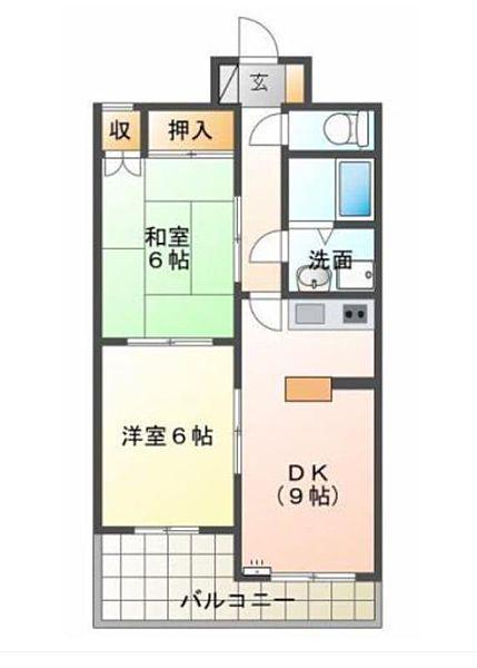 エーデルハイムK(2DK/3階)の間取り写真