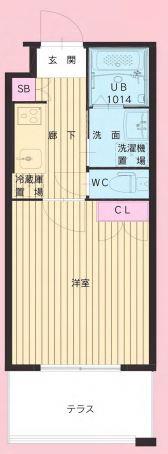 CLUB ORIENT BLD NO.111(1K/7階)の間取り写真