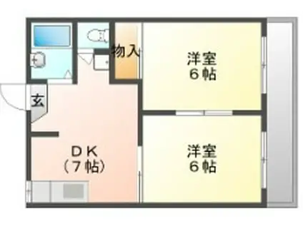 ハイムデアフロイデ I(2DK/1階)の間取り写真
