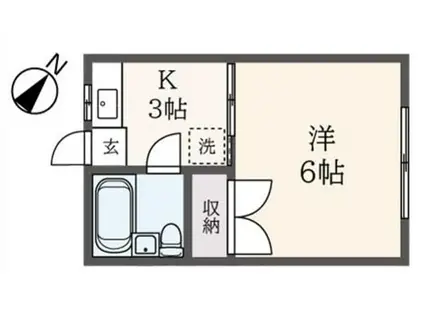 アンドーコーポ(1K/1階)の間取り写真