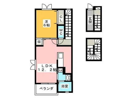 アルベール(1LDK/3階)の間取り写真