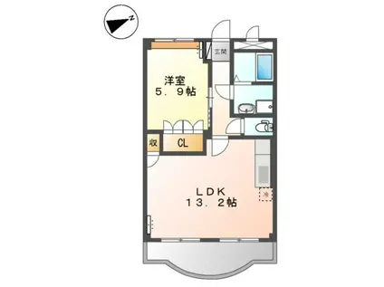 メゾン・グロワール(1LDK/2階)の間取り写真