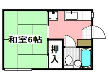 パインヒルズ(1K/2階)の間取り写真