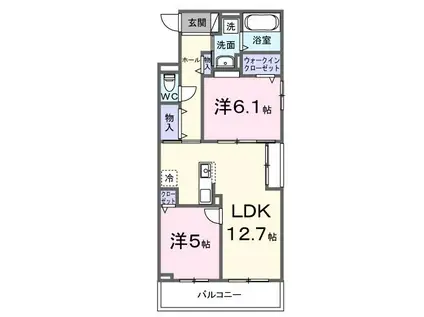 江どばしテラス(2LDK/2階)の間取り写真