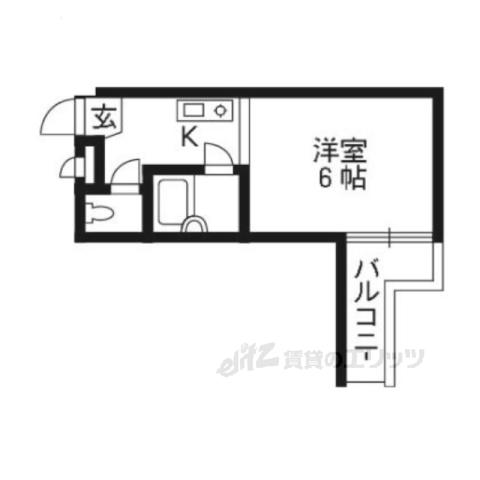 プルミエール勧修寺(1K/2階)の間取り写真