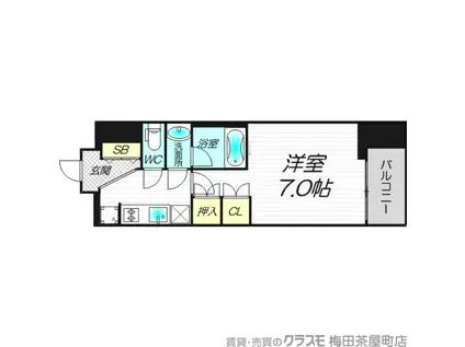 ルネフラッツ谷町四丁目(1K/2階)の間取り写真