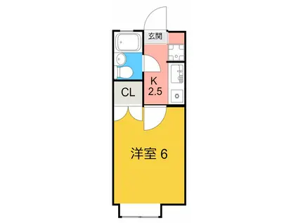 松野ハイツII(1K/2階)の間取り写真