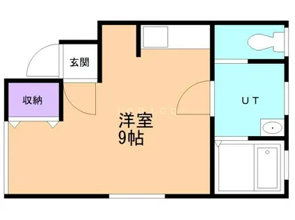 きゃろっとはうす(ワンルーム/2階)の間取り写真