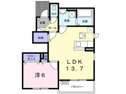 L&C MOCA I(1LDK/1階)の間取り写真