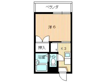 フレグランス中橋II(1K/1階)の間取り写真
