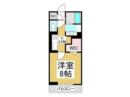 アビタシオンKII(1K/1階)の間取り写真