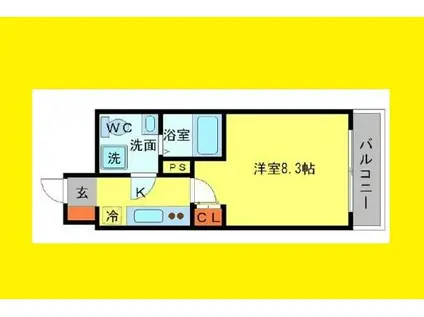 SERENITE江坂四番館(1K/5階)の間取り写真