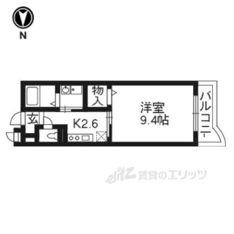 シャルマン小野(1K/3階)の間取り写真